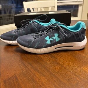 Under Armour Navy and Teal Low-Top Training Sneakers